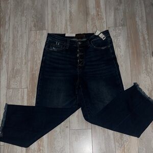 Women's Dark Blue Button Fly Judy Blue Jeans